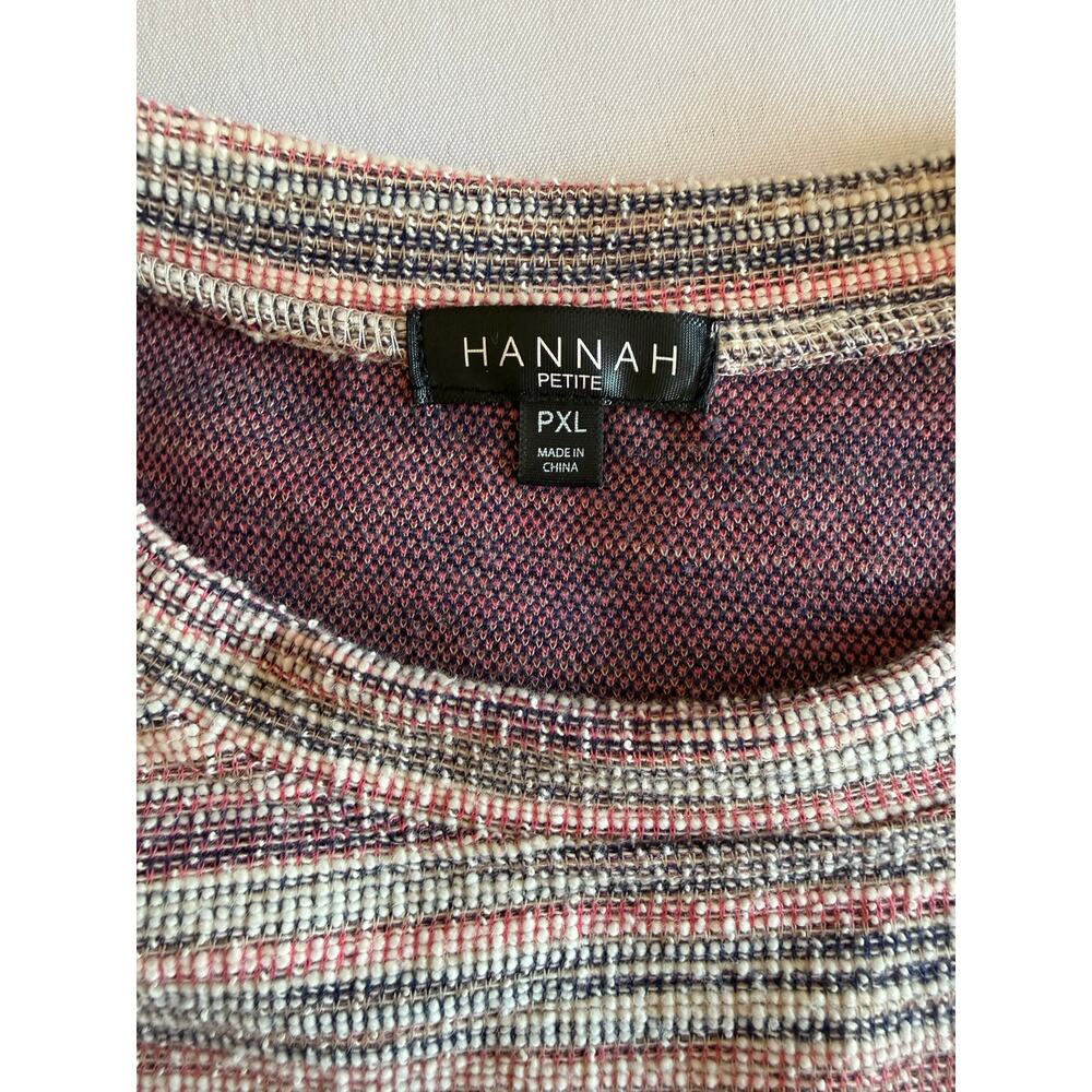 Hannah Petite Boutique Women's sweater striped w/lace trim sz PXL - Picture 7 of 10